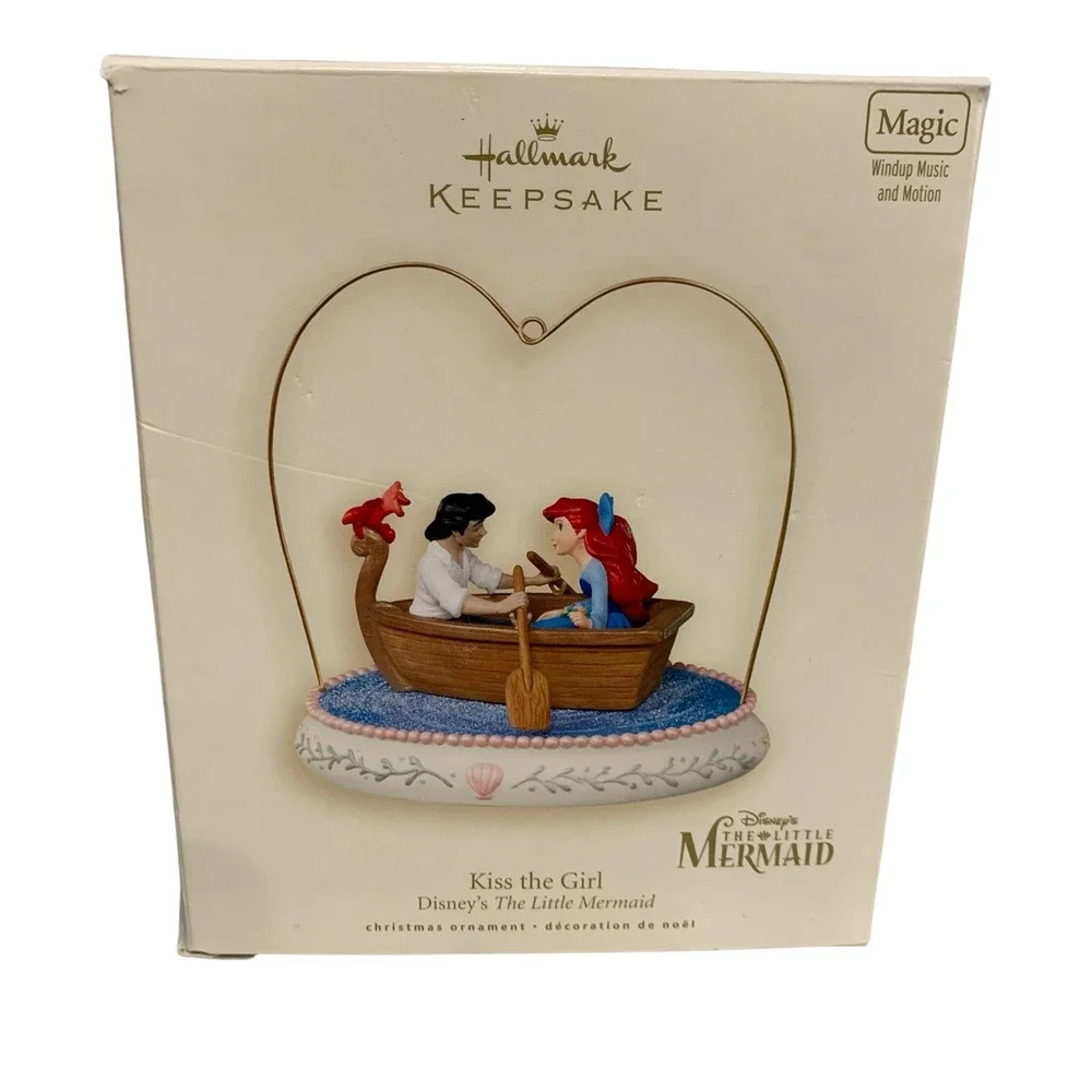 Rare 2007 Hallmark Disney Little Mermaid Kiss the Girl Magic Ornament Box
